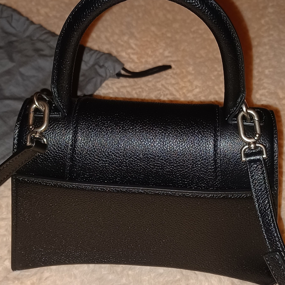 NWT SMALL Balenciaga Hourglass purse Leather Black (Silver not Brass "B") - Picture 5 of 16